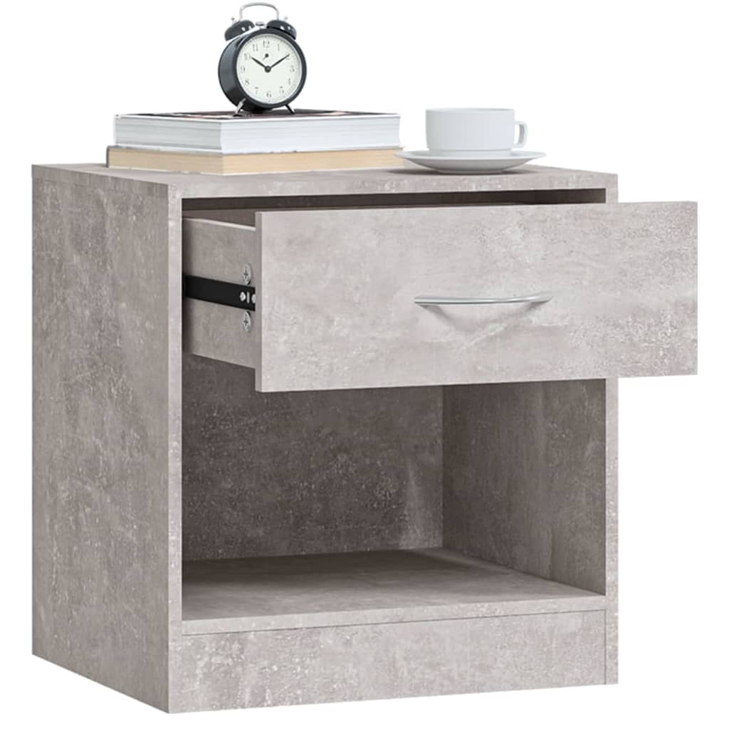 Tables de chevet 2 pcs avec tiroir Gris béton - XIOS