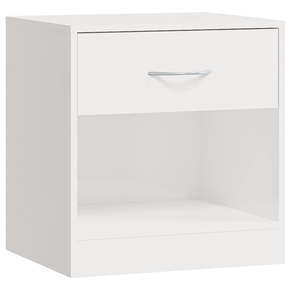 Tables de chevet 2 pcs avec tiroir Blanc brillant - XIOS