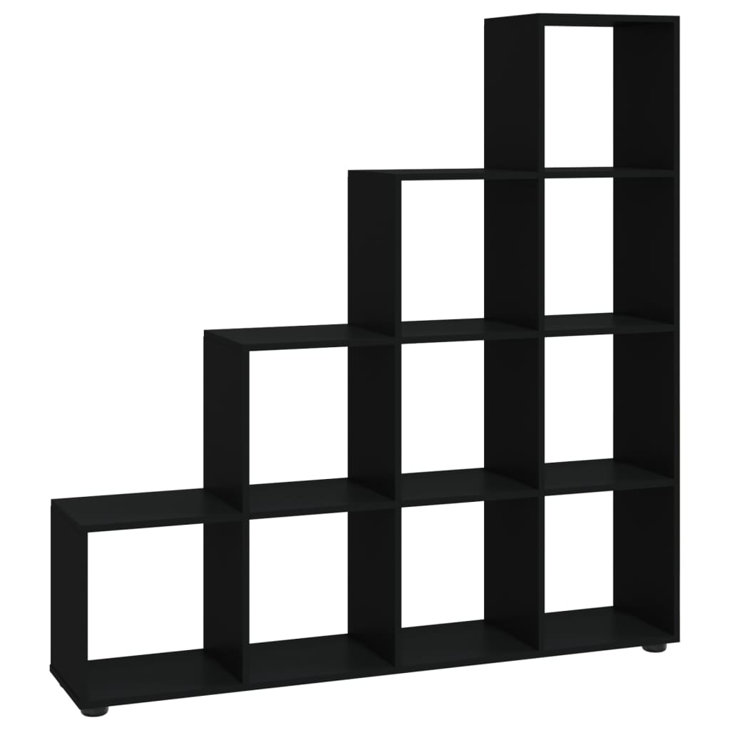 Bibliothèque escalier Noir 142 cm Bois d'ingénierie Bibliothèques vidaXL   