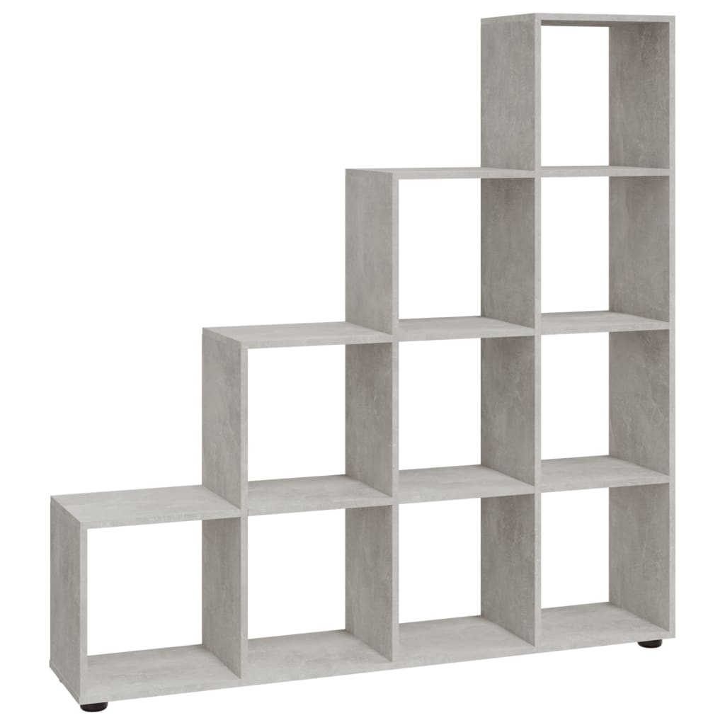 Bibliothèque escalier Gris béton 142 cm Bois d'ingénierie - XIOS