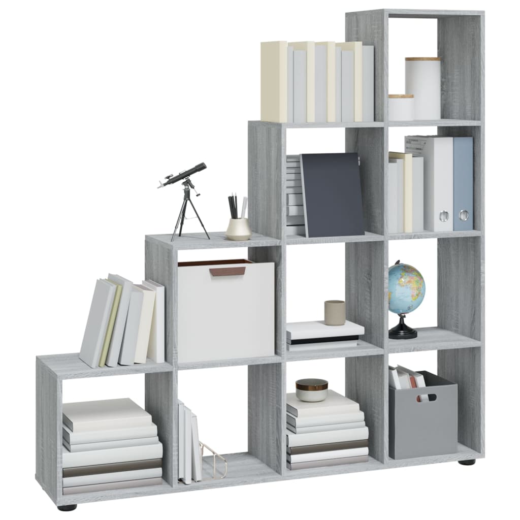 Bibliothèque escalier Sonoma gris 142 cm Bois d'ingénierie - XIOS