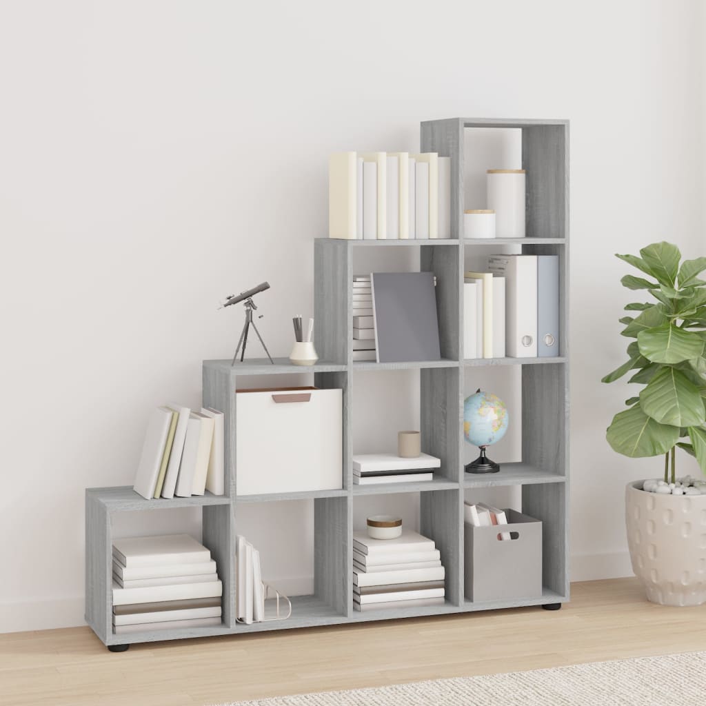 Bibliothèque escalier Sonoma gris 142 cm Bois d'ingénierie - XIOS