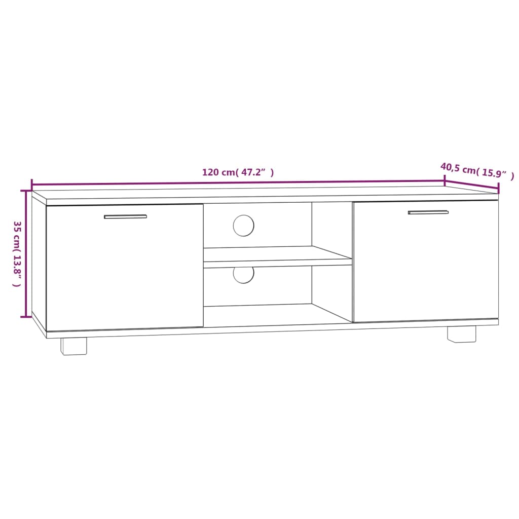 Meuble TV Gris béton 120x40,5x35 cm Bois d'ingénierie Meubles TV vidaXL   