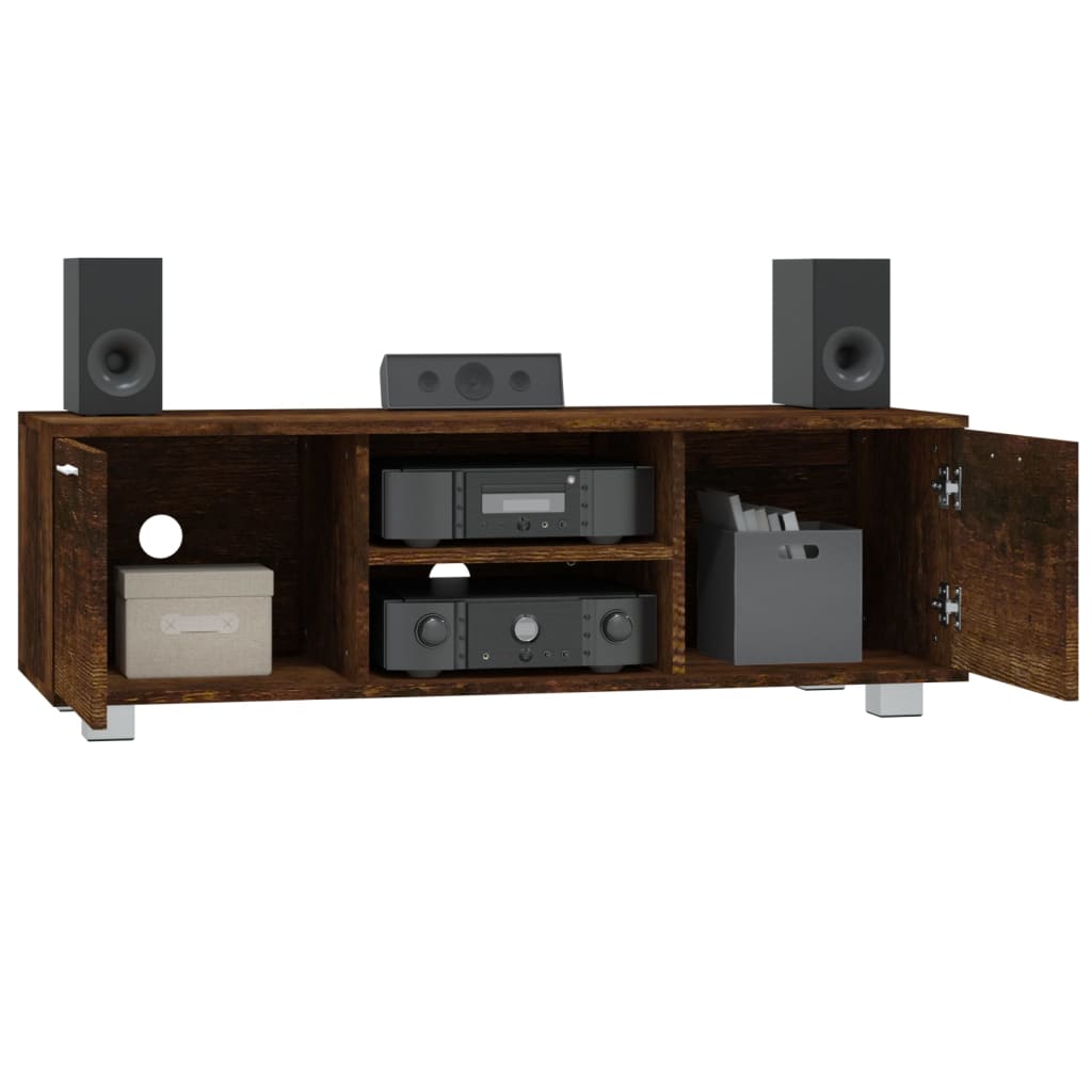 Meuble TV Chêne fumé 120x40,5x35 cm Bois d'ingénierie Meubles TV vidaXL   