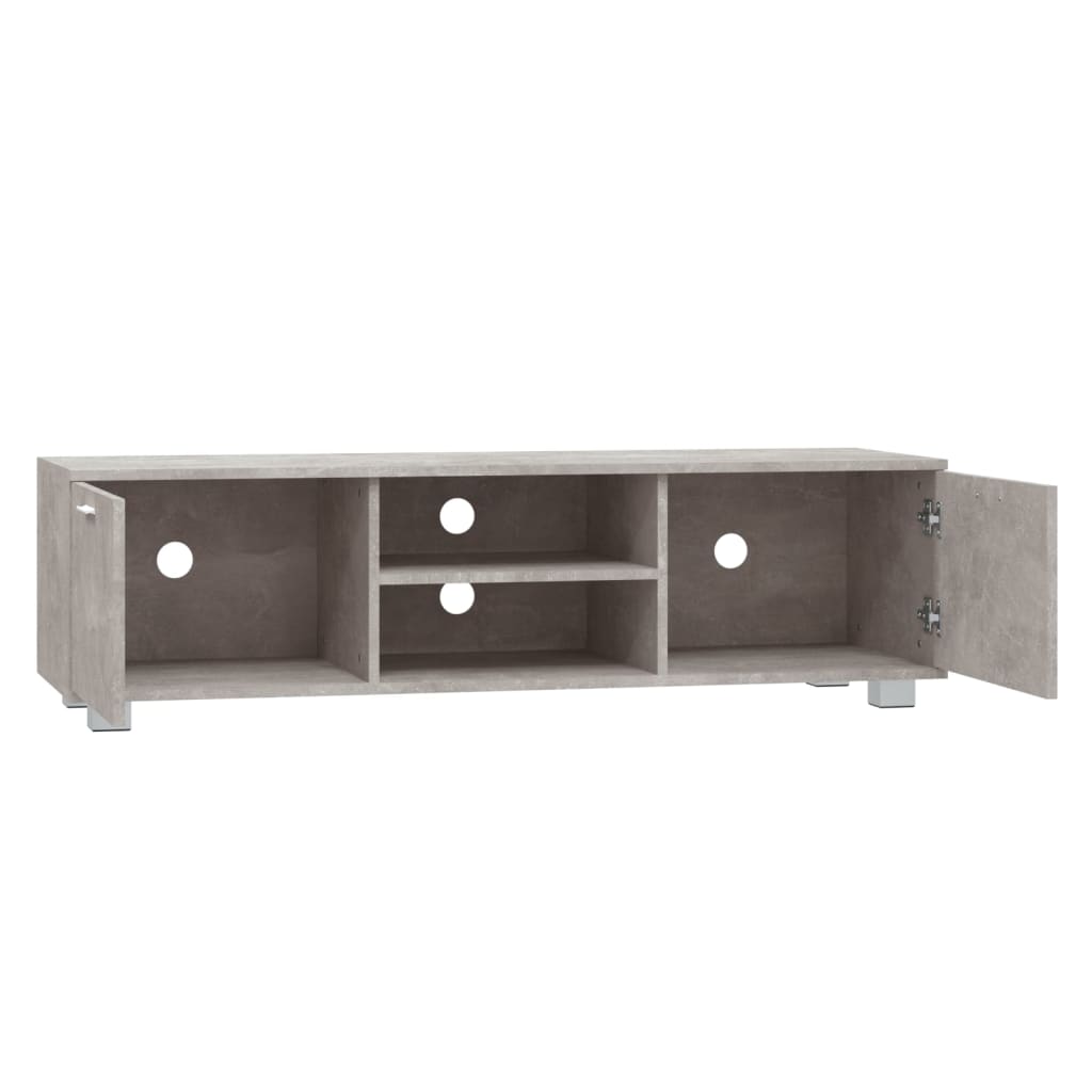 Meuble TV Gris béton 140x40,5x35 cm Bois d'ingénierie - XIOS