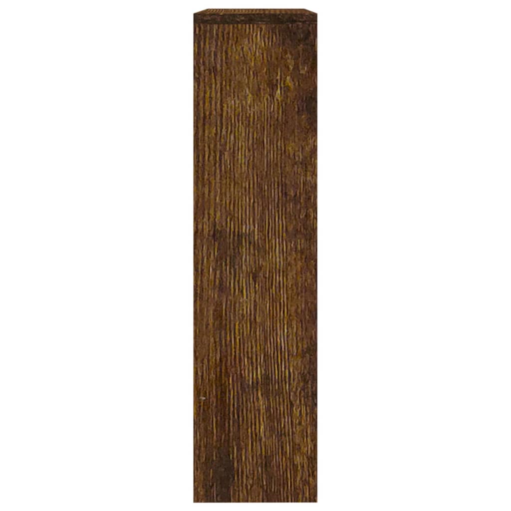 Armoire à chaussures miroir à 2 niveaux Chêne fumé 63x17x67 cm - XIOS