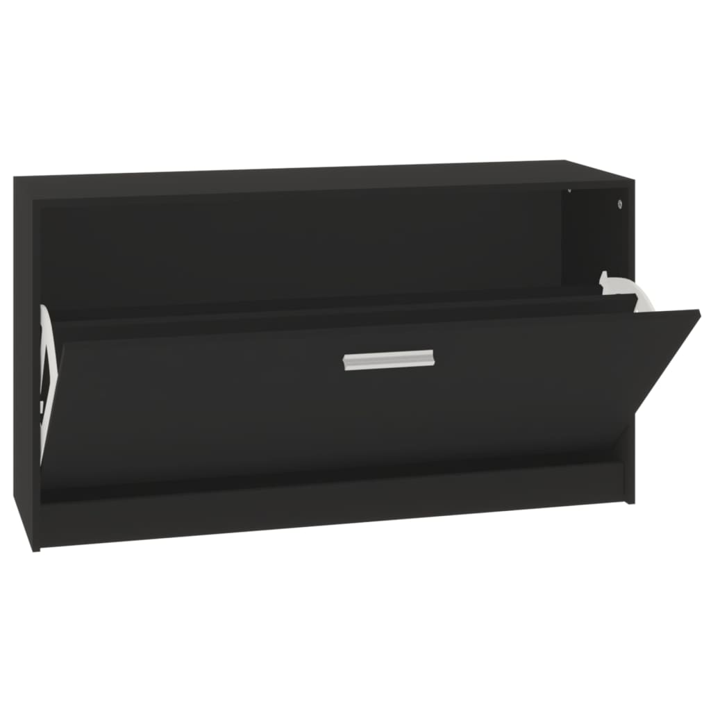 Banc à chaussures Noir 80x24x45 cm Bois d'ingénierie - XIOS