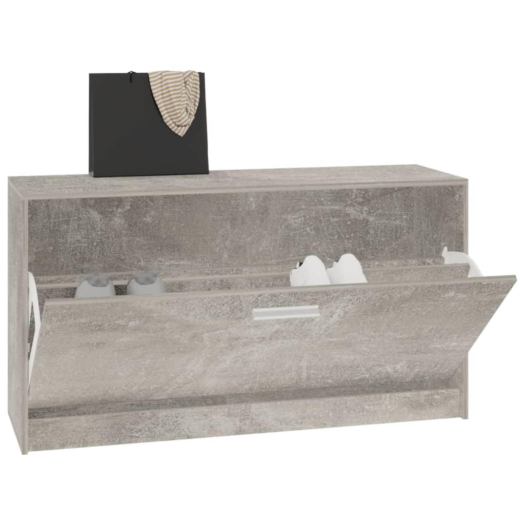 Banc à chaussures Gris béton 80x24x45 cm Bois d'ingénierie - XIOS