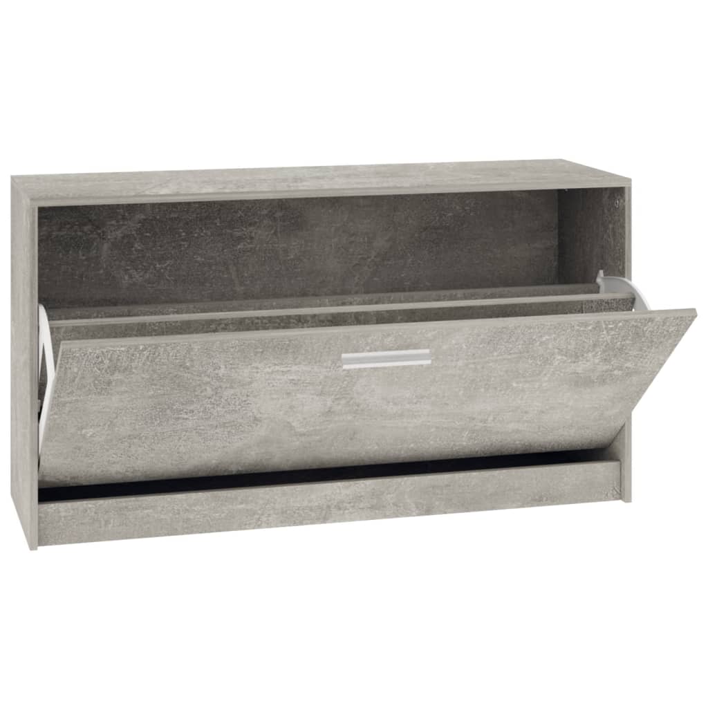 Banc à chaussures Gris béton 80x24x45 cm Bois d'ingénierie - XIOS