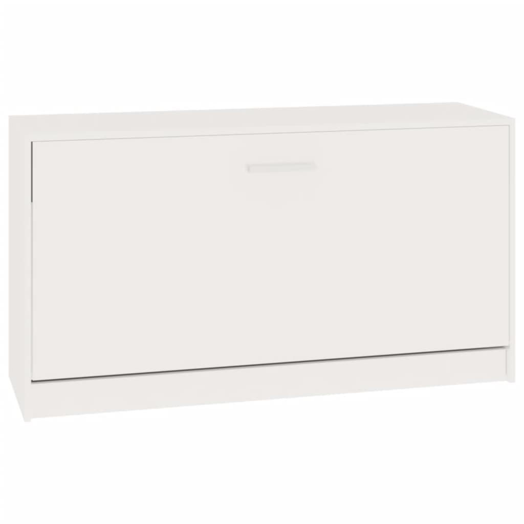 Banc à chaussures Blanc brillant 80x24x45 cm Bois d'ingénierie - XIOS