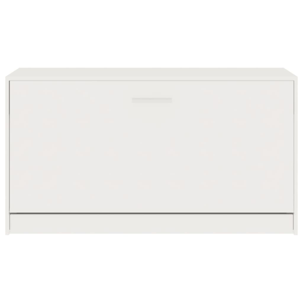 Banc à chaussures Blanc brillant 80x24x45 cm Bois d'ingénierie - XIOS