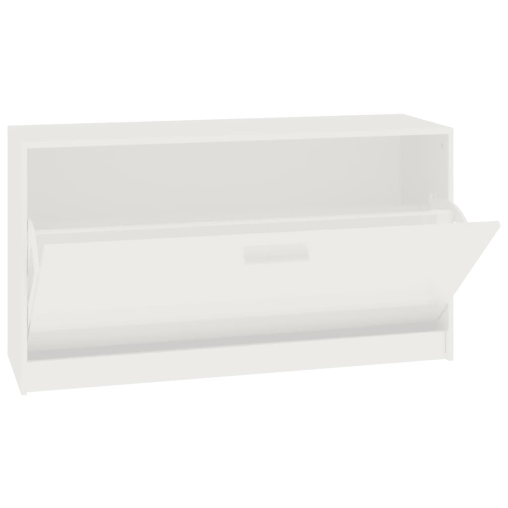 Banc à chaussures Blanc brillant 80x24x45 cm Bois d'ingénierie - XIOS
