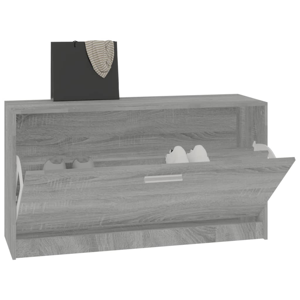 Banc à chaussures Sonoma gris 80x24x45 cm Bois d'ingénierie - XIOS