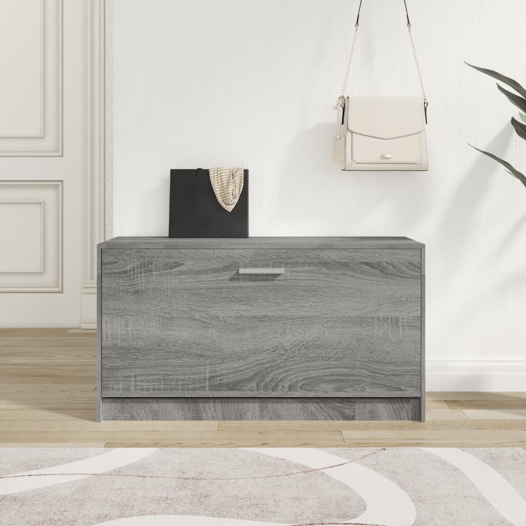 Banc à chaussures Sonoma gris 80x24x45 cm Bois d'ingénierie - XIOS