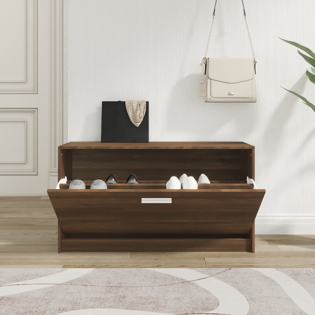 Banc à chaussures Chêne marron 80x24x45 cm Bois d'ingénierie - XIOS