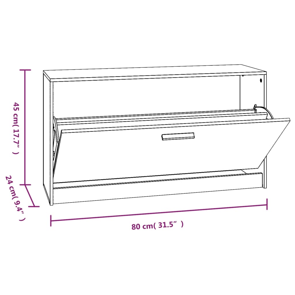 Banc à chaussures Chêne marron 80x24x45 cm Bois d'ingénierie - XIOS