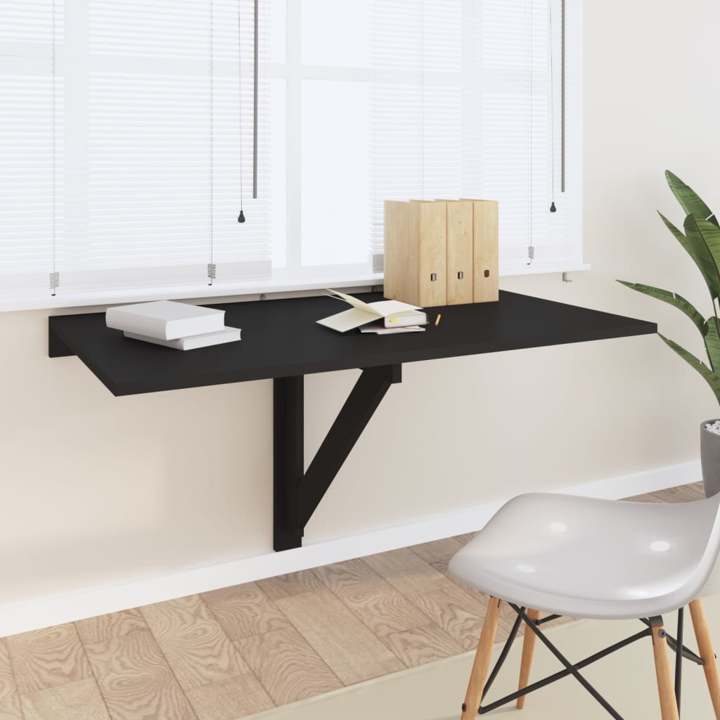 Table murale pliable Noir 100x60x56 cm Bois d'ingénierie Tables pliantes vidaXL