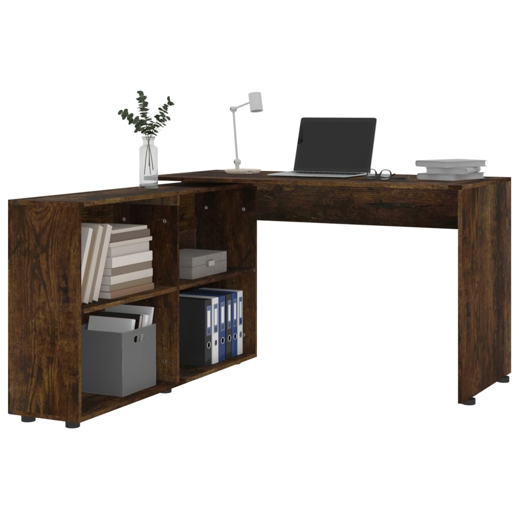Bureau d'angle Chêne fumé Bois d'ingénierie Bureaux vidaXL   