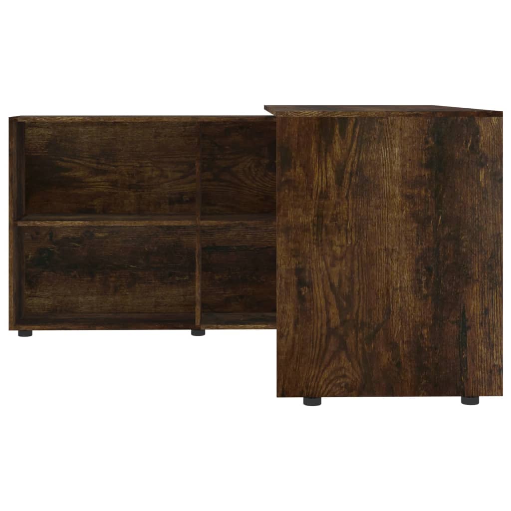Bureau d'angle Chêne fumé Bois d'ingénierie Bureaux vidaXL   