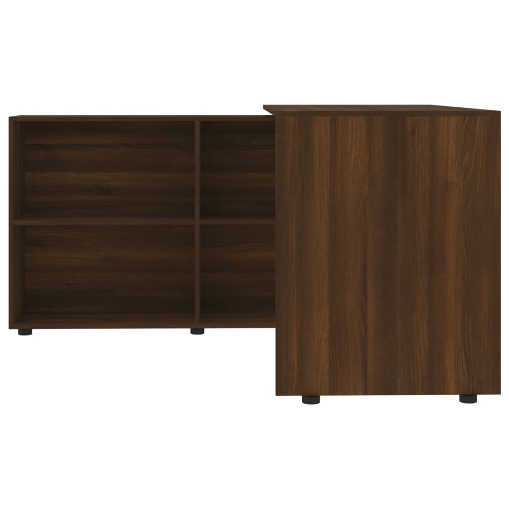 Bureau d'angle Chêne marron Bois d'ingénierie Bureaux vidaXL   