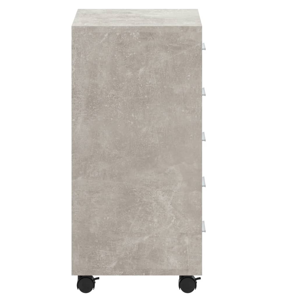 Armoire à tiroirs avec roulettes Gris béton Bois d'ingénierie