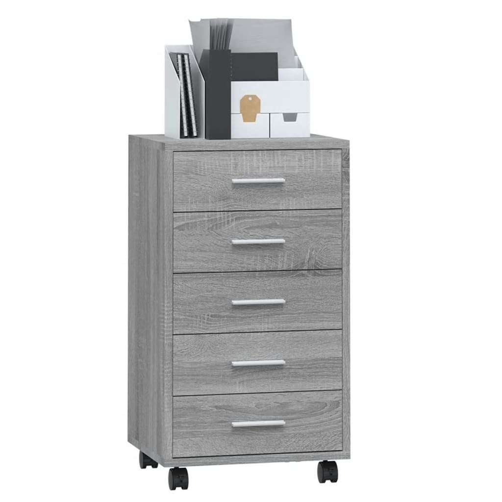 Armoire à tiroirs avec roulettes Sonoma gris Bois d'ingénierie - XIOS