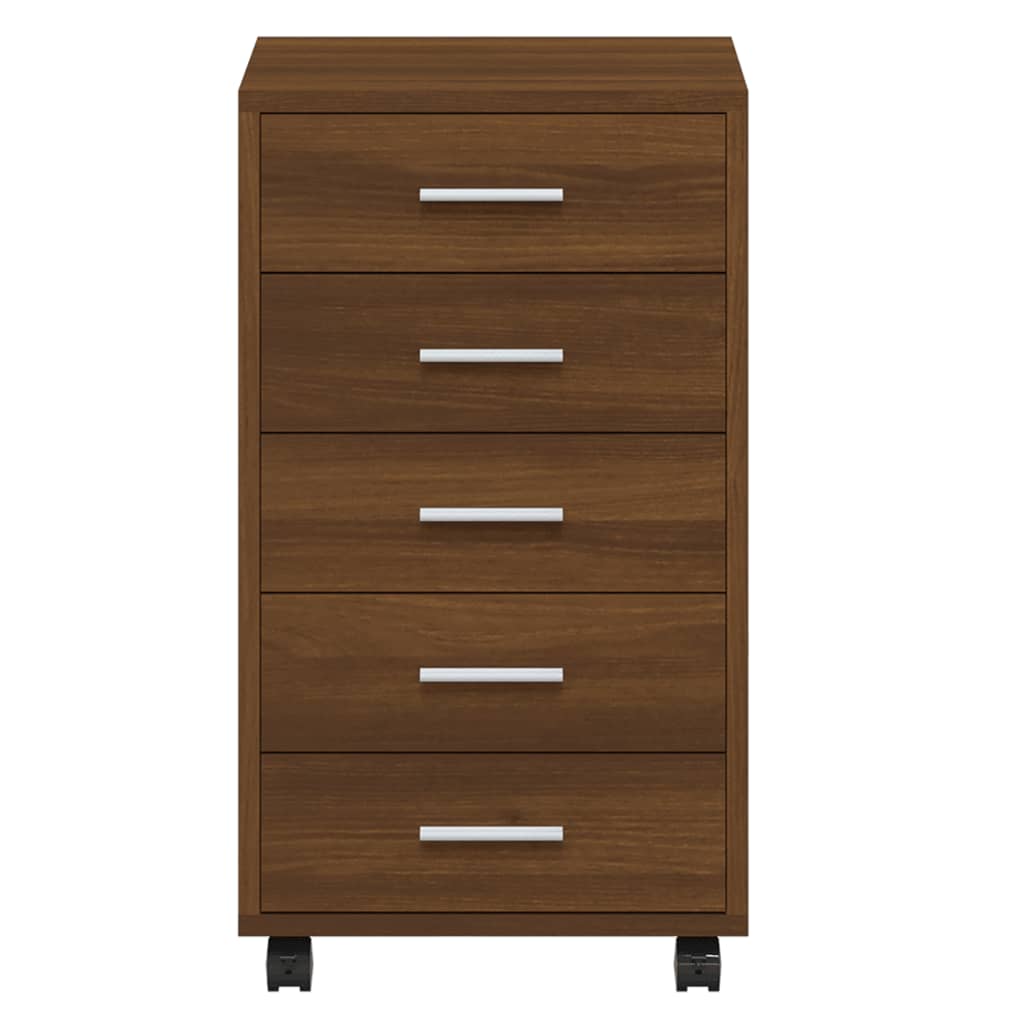 Armoire à tiroirs avec roulettes Chêne marron Bois d'ingénierie