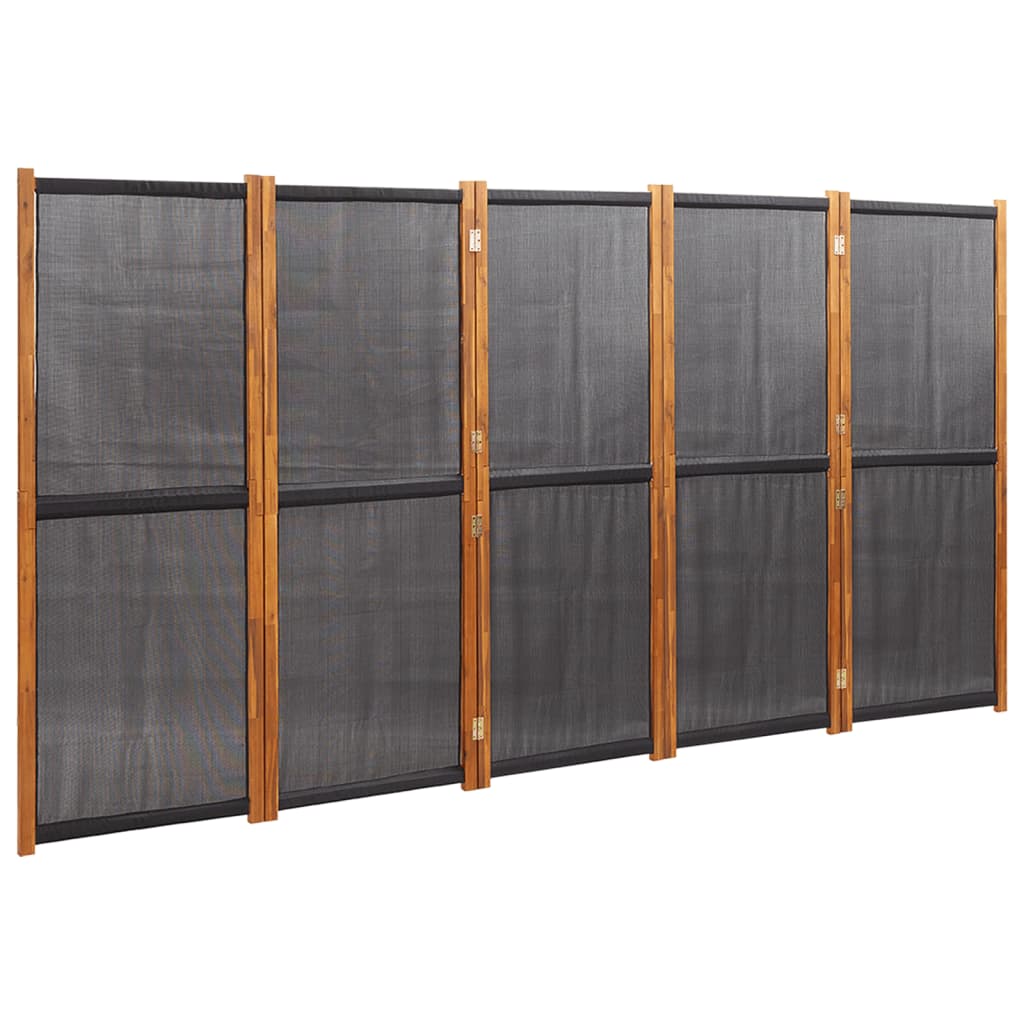 Cloison de séparation 5 panneaux Noir 350x180 cm - XIOS