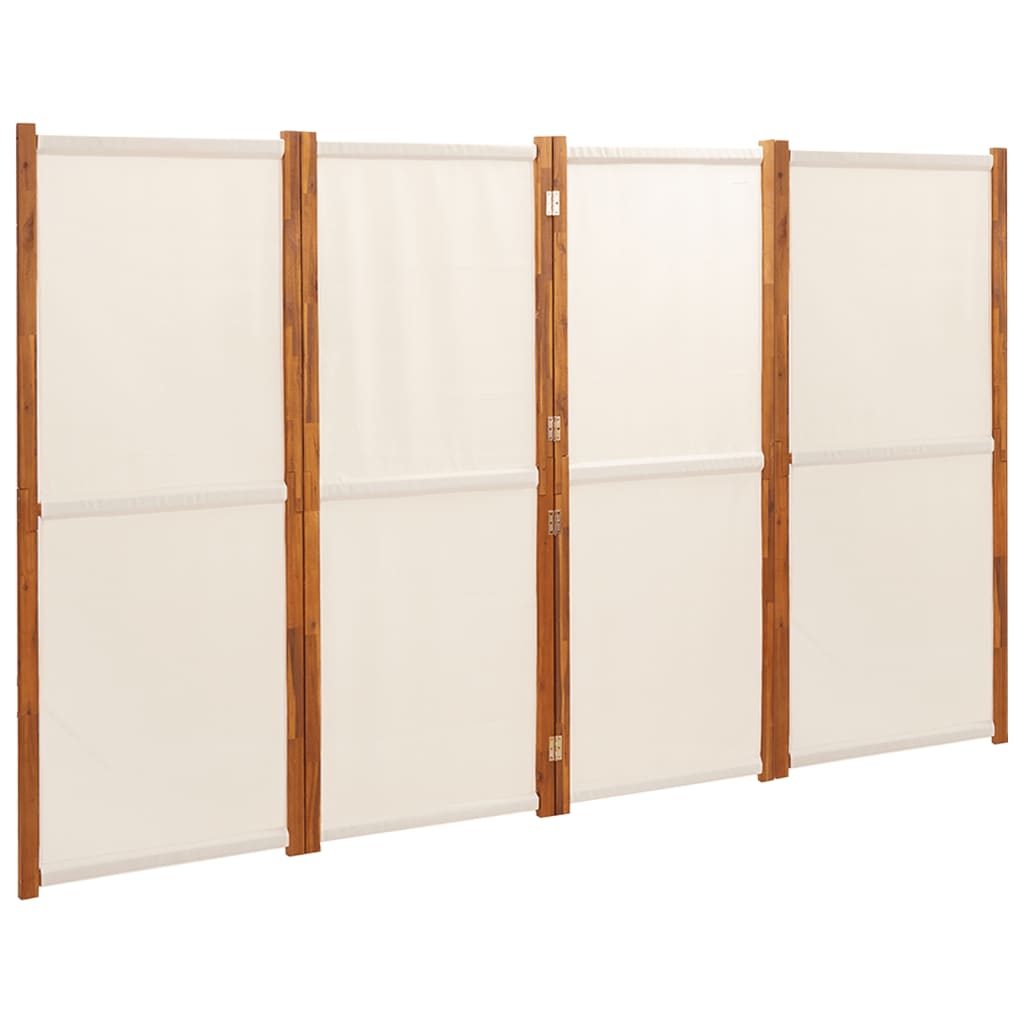 Cloison de séparation 4 panneaux Blanc crème 280x180 cm XIOS