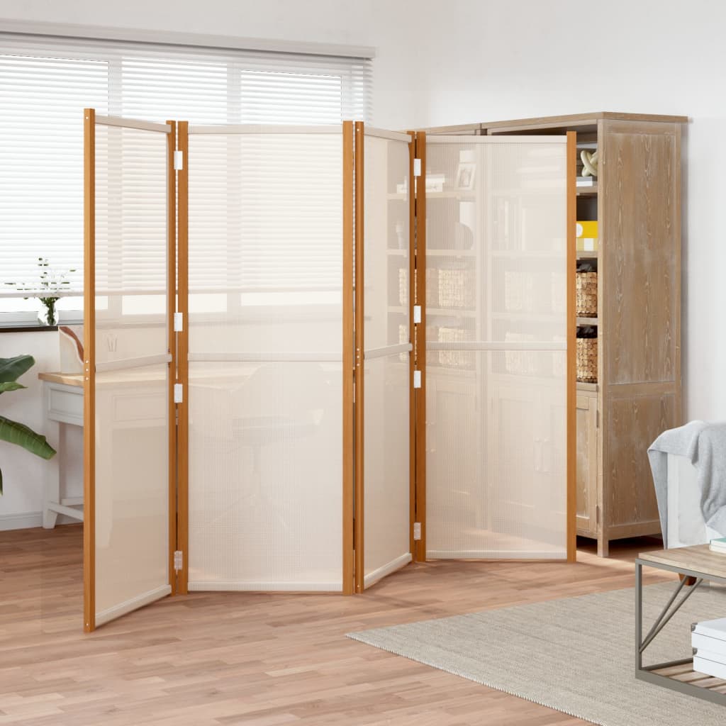 Cloison de séparation 4 panneaux Blanc crème 280x180 cm XIOS