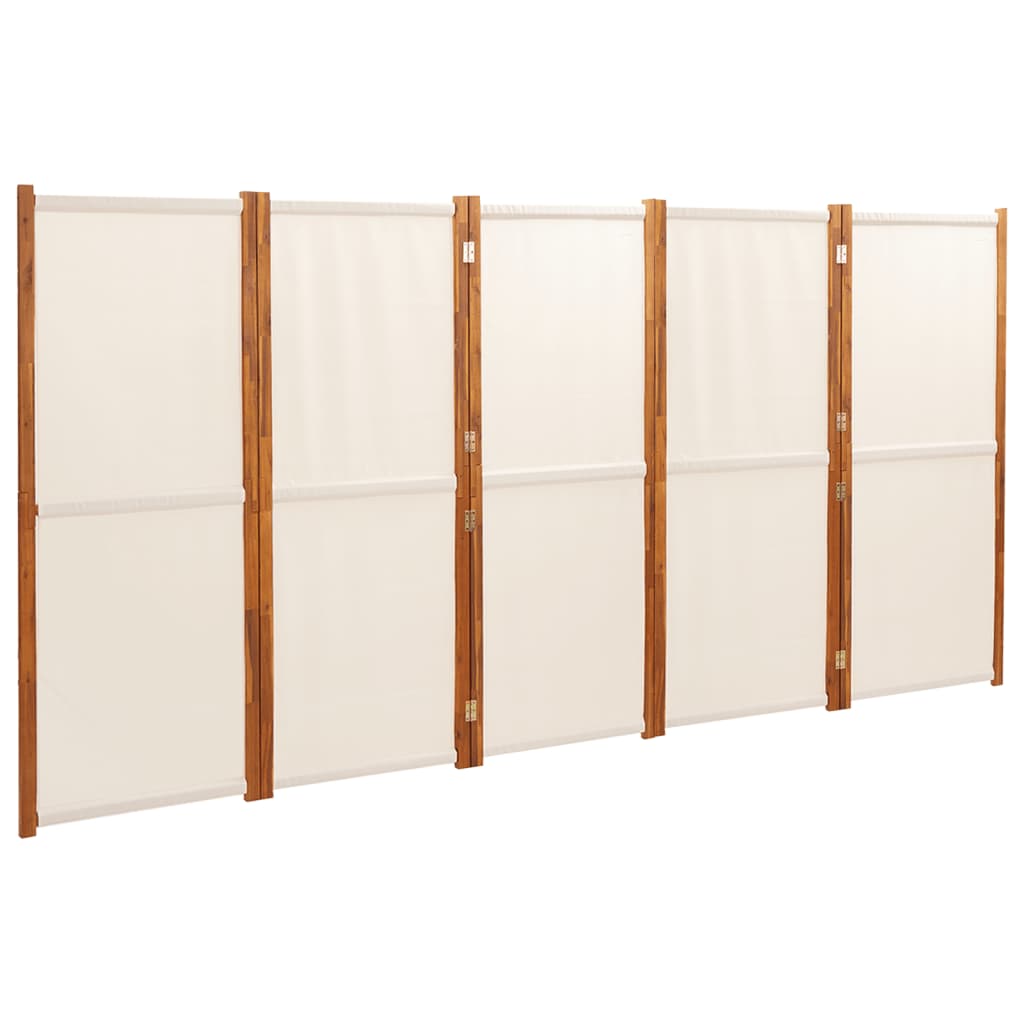 Cloison de séparation 5 panneaux Blanc crème 350x180 cm - XIOS
