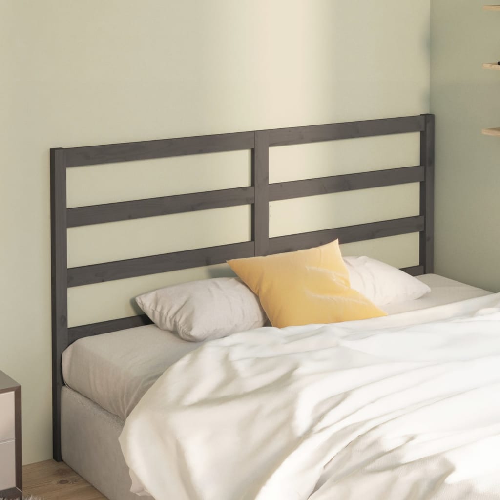 Tête de lit Gris 146x4x100 cm Bois massif de pin - XIOS
