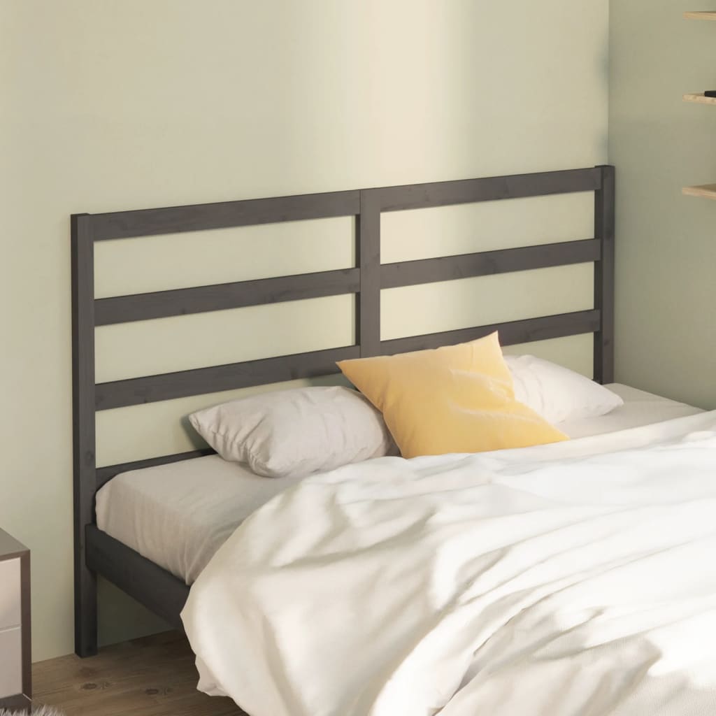 Tête de lit Gris 146x4x100 cm Bois massif de pin - XIOS