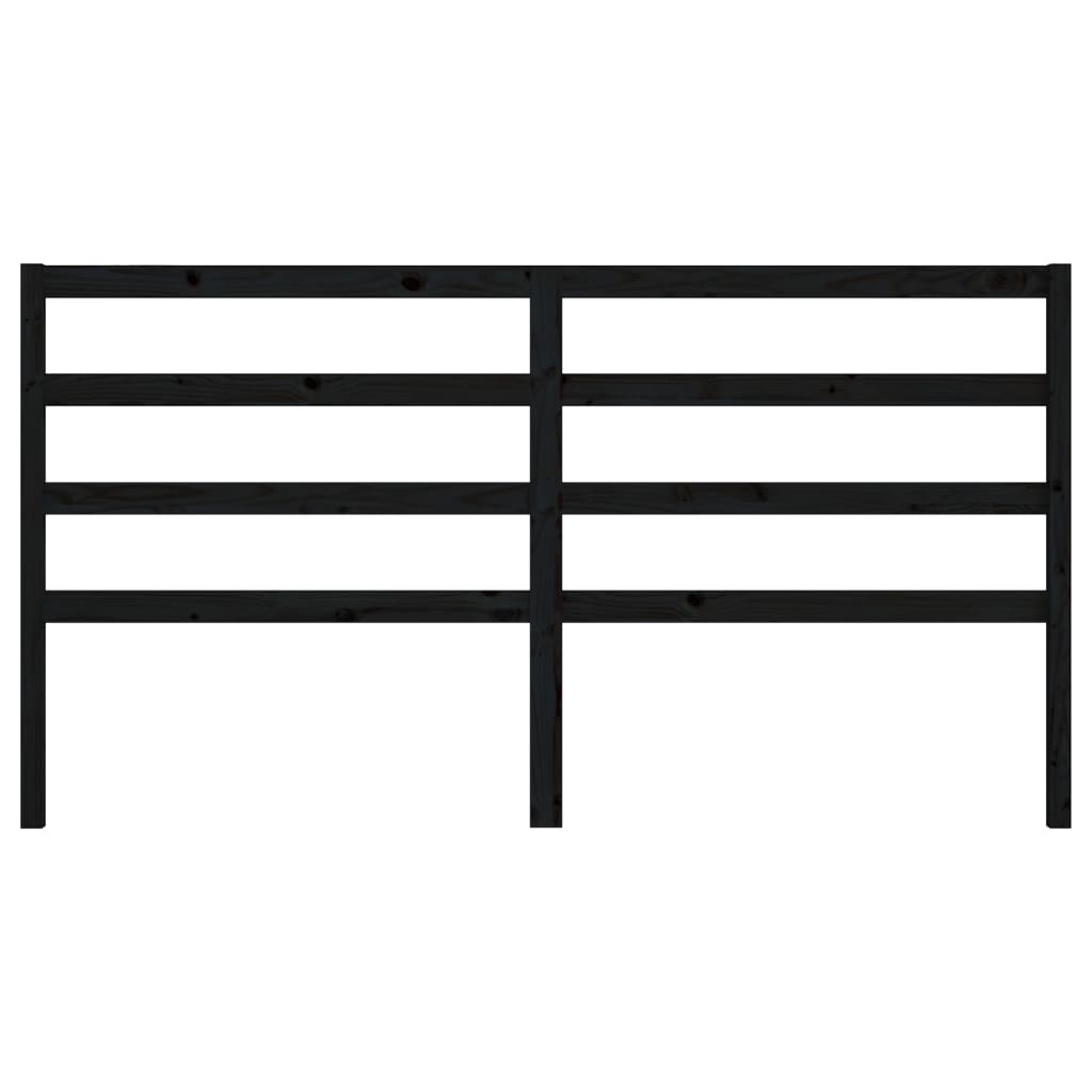 Tête de lit Noir 206x4x100 cm Bois massif de pin - XIOS