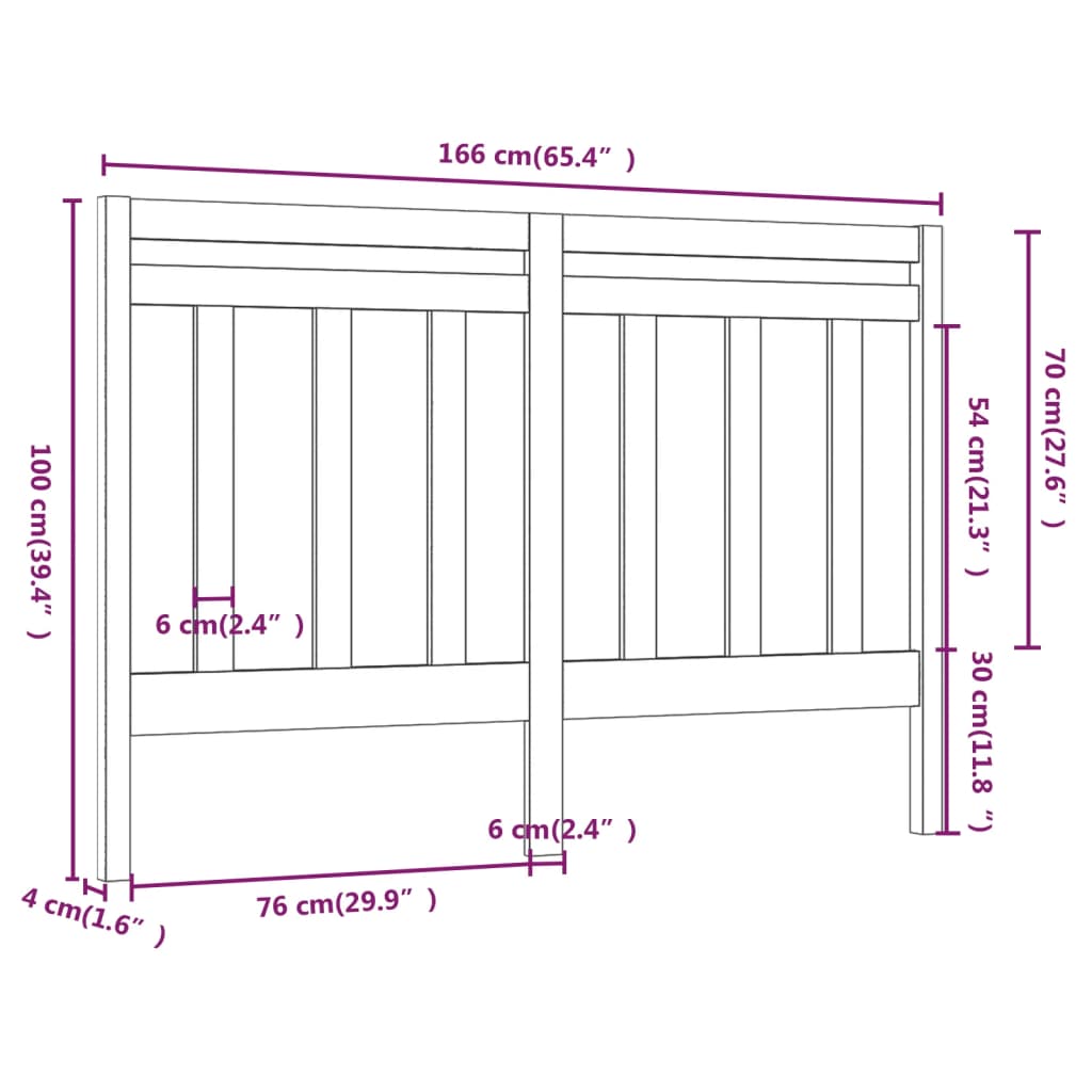 Tête de lit Marron miel 166x4x100 cm Bois massif de pin - XIOS