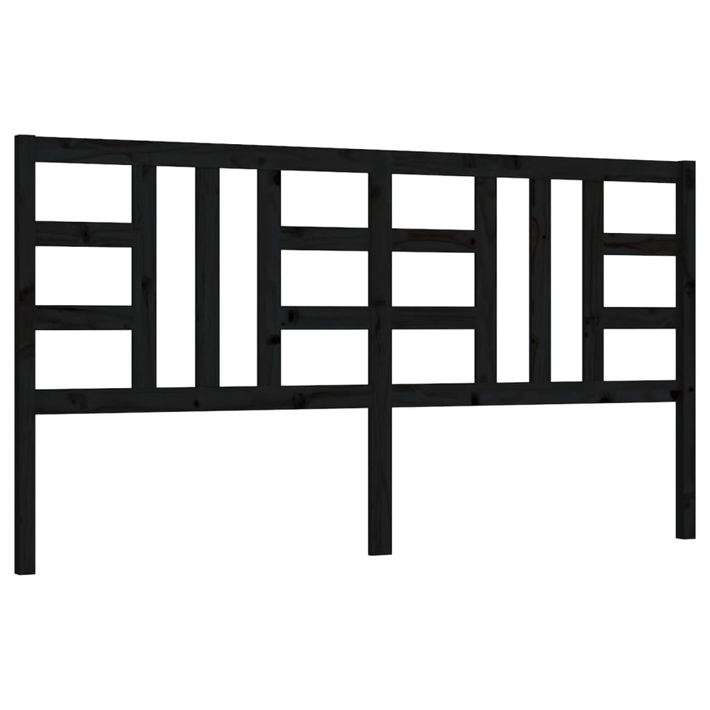 Tête de lit Noir 206x4x100 cm Bois massif de pin - XIOS