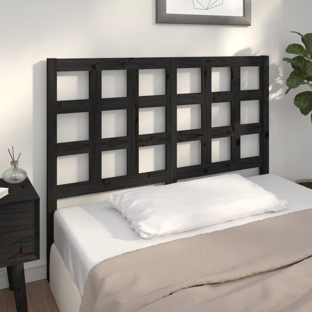 Tête de lit Noir 125,5x4x100 cm Bois massif de pin - XIOS