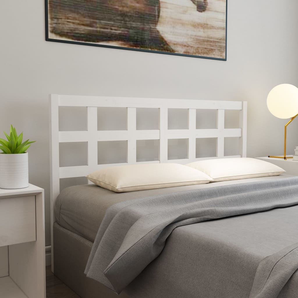 Tête de lit blanc 145,5x4x100 cm bois massif de pin - XIOS