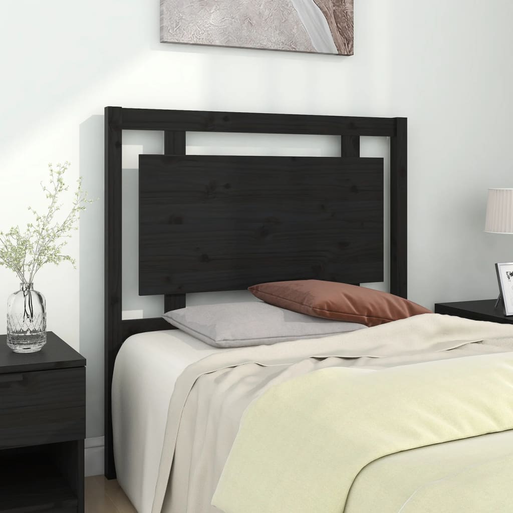 Tête de lit Noir 95,5x4x100 cm Bois massif de pin - XIOS
