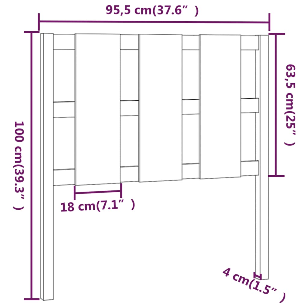 Tête de lit 95,5x4x100 cm Bois massif de pin - XIOS