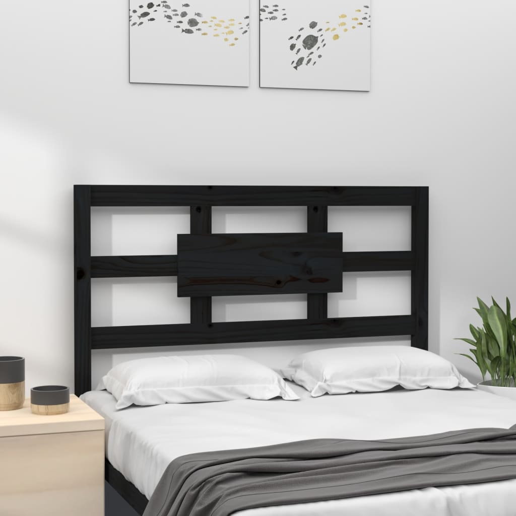 Tête de lit Noir 95,5x4x100 cm Bois massif de pin - XIOS