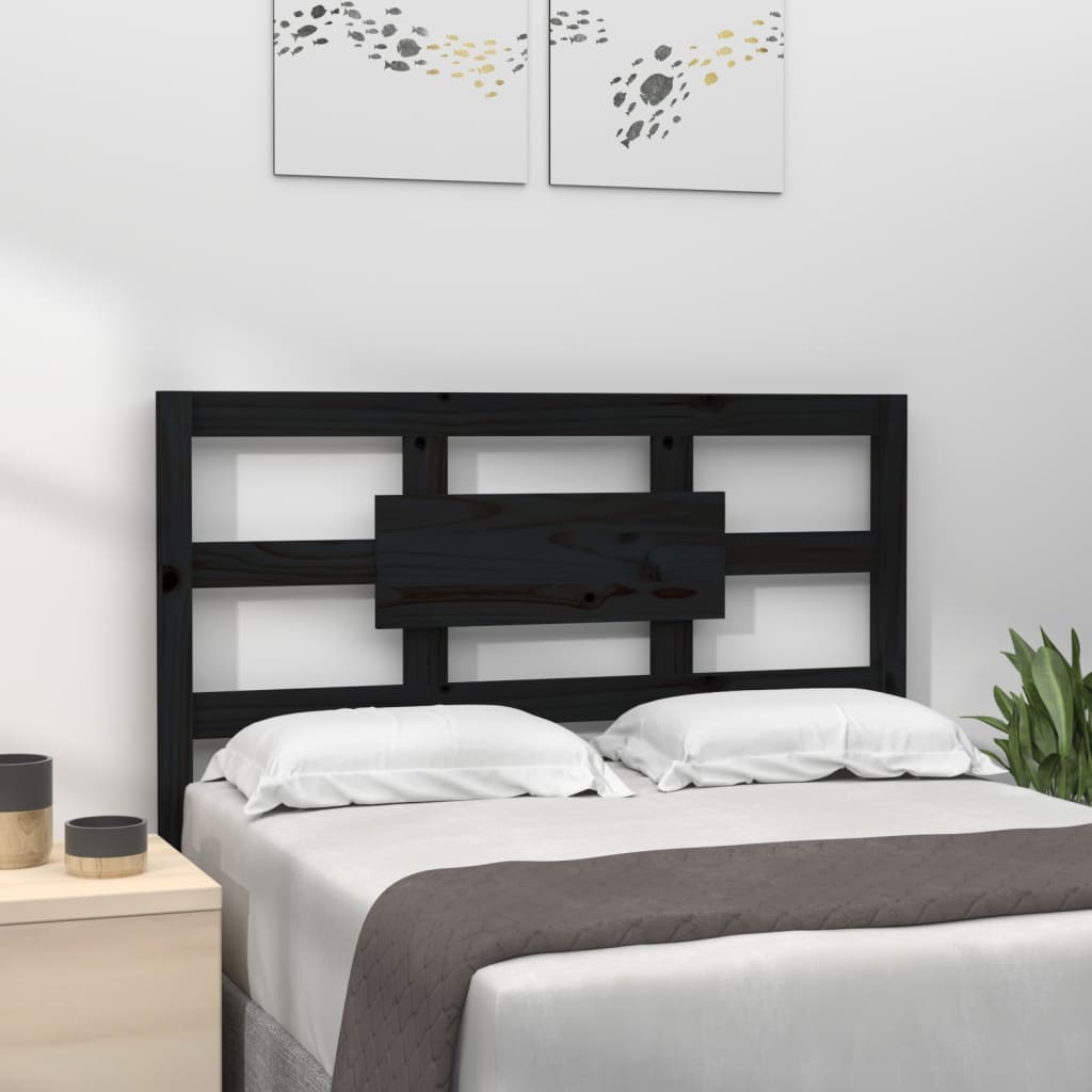 Tête de lit Noir 95,5x4x100 cm Bois massif de pin - XIOS