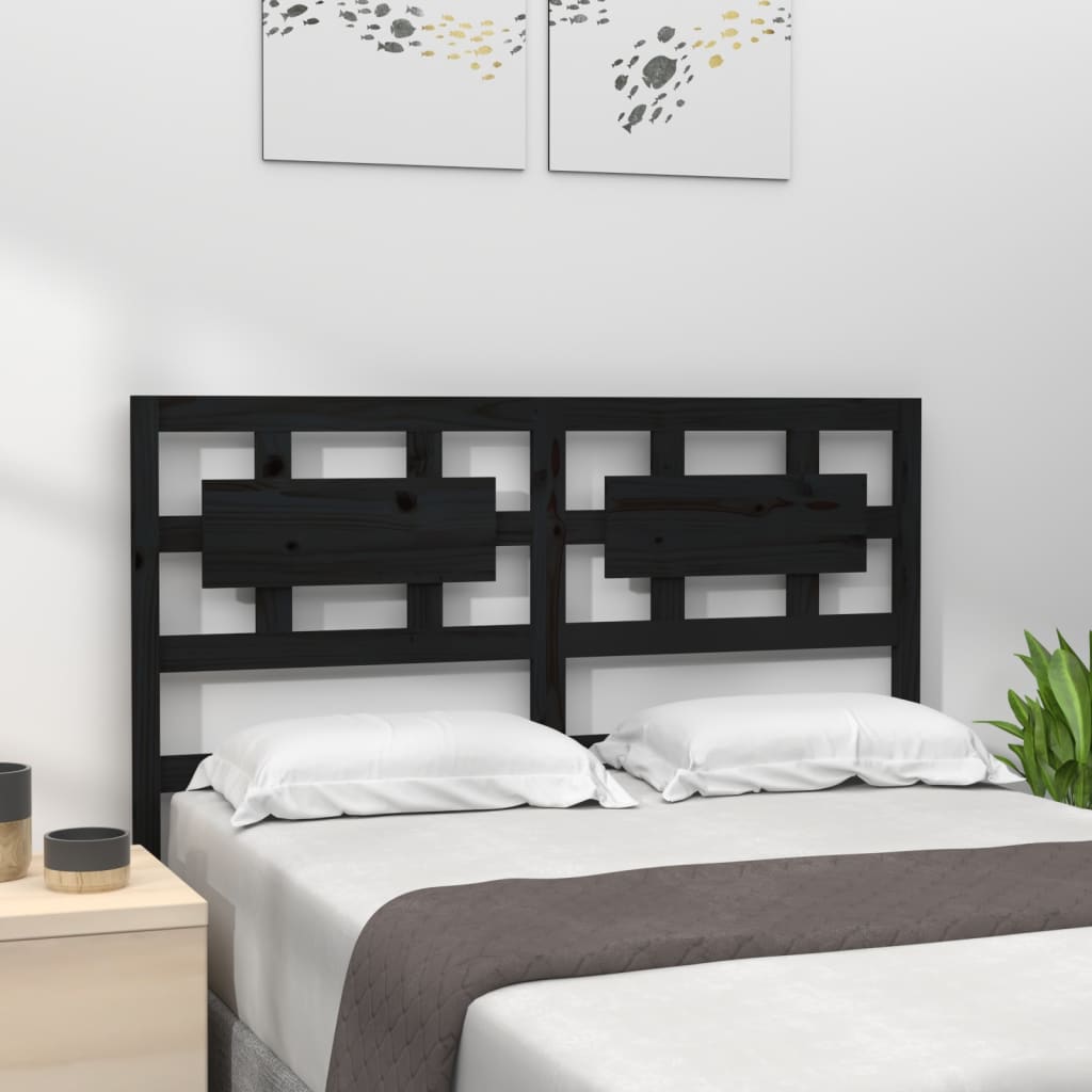 Tête de lit Noir 125,5x4x100 cm Bois massif de pin - XIOS