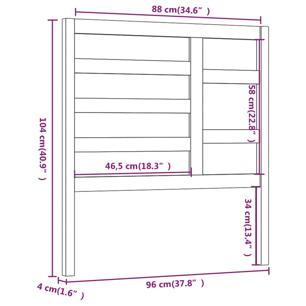 Tête de lit Blanc 96x4x104 cm Bois massif de pin - XIOS