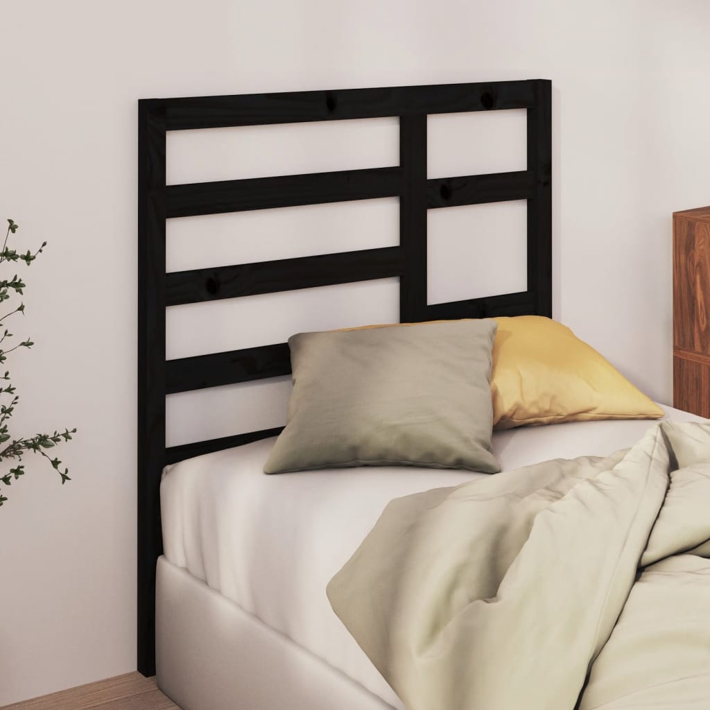 Tête de lit Noir 96x4x104 cm Bois massif de pin - XIOS