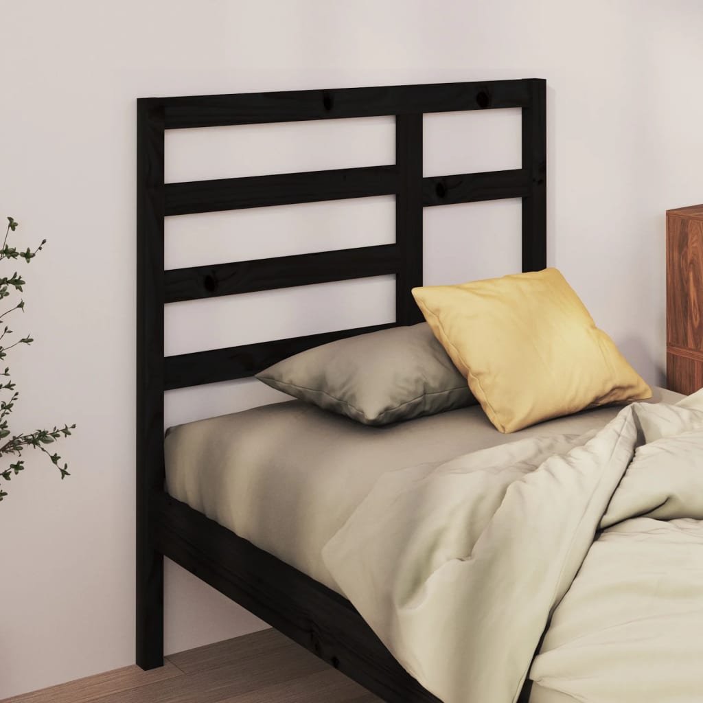 Tête de lit Noir 96x4x104 cm Bois massif de pin - XIOS