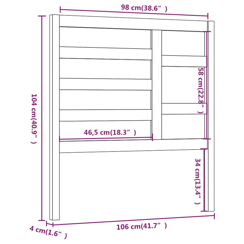 Tête de lit Marron miel 106x4x104 cm Bois massif de pin - XIOS