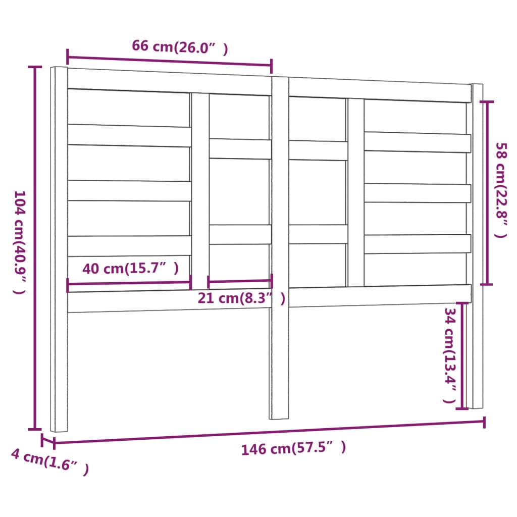 Tête de lit Gris 146x4x104 cm Bois massif de pin - XIOS