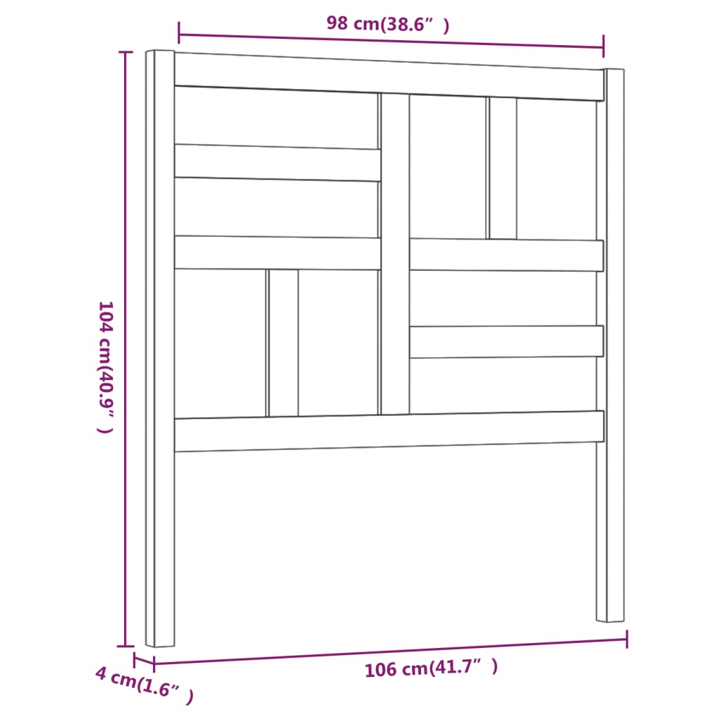 Tête de lit Marron miel 106x4x104 cm Bois massif de pin - XIOS