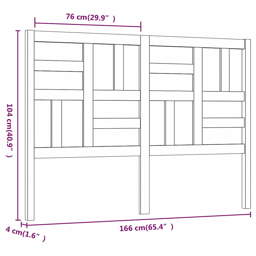 Tête de lit Blanc 166x4x104 cm Bois massif de pin - XIOS